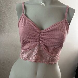 SHEIN Mauve Lace Trim Bandeau